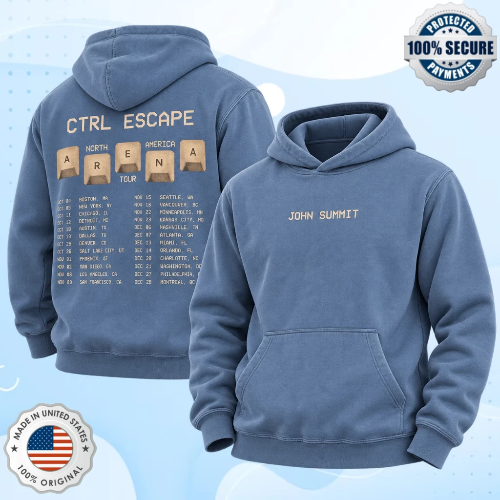 John Summit CTRL Escape Arena North America Tour 2026 Blue Tour Dates Two Sided Unisex Hoodie